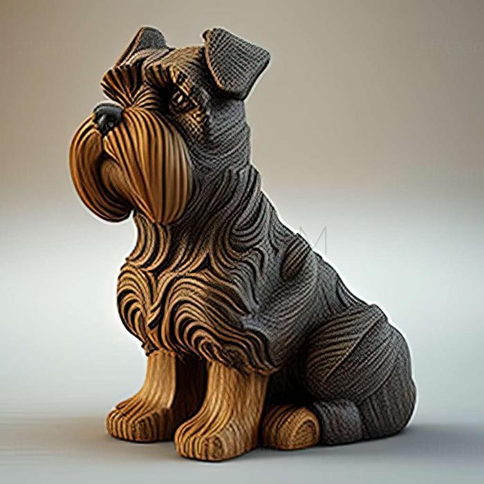 3D model Zwergschnauzer dog (STL)